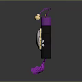 Purple Black Commercial Equipment With Golden Emblem White Floral Patterns Top Handle And Supports