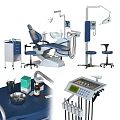Essential Dental Medical Equipment Including Chair Light Treatment Unit And Instrument Cabinet