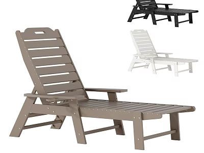 Durable Outdoor Lounge Chair with Adjustable Backrest and Armrests and Various Colors for Patio Relaxation 3d model
