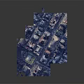 Cartoon City Scene 3D Model With Skyscrapers And Tall Spire Building