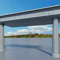 Marble door head effect drawing marble column effect drawing 3d model