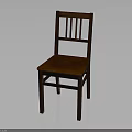 Classic Wooden Chair With Slatted Backrest And Square Seat Simple Design