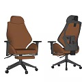Ergonomic Brown Office Chair with Headrest Armrests and Supportive Backrest Design 3d model