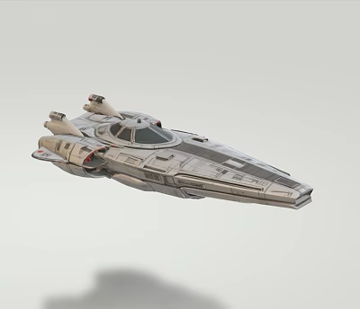 Futuristic Sci Fi Starship With Detailed Metallic Design And Cockpit 3d model