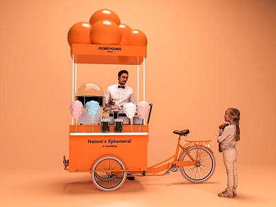 Cloud Booth Market Booth Cotton Stick Booth Tricycle Booth Cloud Beautiful Chen Tricycle Selling Car Mobile Booth 3d model