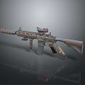 Modern Tactical Rifle With Scope Magazine Tan Finish And Ergonomic Grip