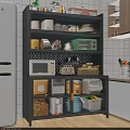 Stylish Multi Layer Kitchen Side Storage Cabinet For Organizing Small Appliances And Daily Tableware