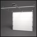 Modern White Garage Door Design With Steel Panel And Automatic System 3d model
