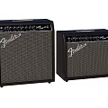 Fender Brand Two Speakers With Black Design And Grill Panels And Control Knobs