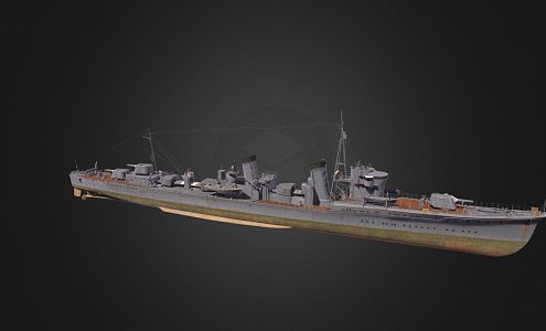 modern warship destroyer weapon ship cruiser ship 3d model