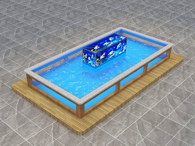 Modern feeding fish pond model