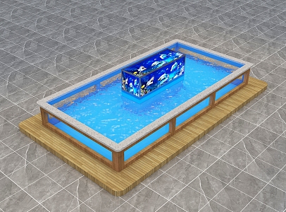 Modern feeding fish pond 3d model