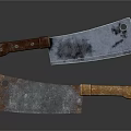 Two Vintage Kitchen Knives With Wooden Handles And Rustic Blades