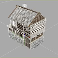 Traditional Wooden House Design With Stone Base Wooden Frame Tiled Roof And Chimney