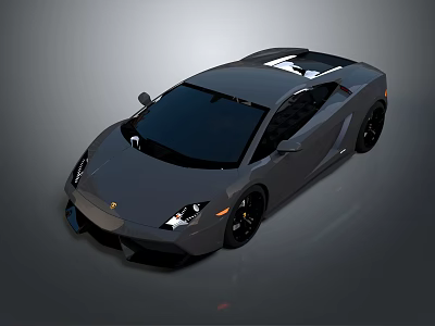 Sleek Gray Sports Car With Aerodynamic Design And Black Alloy Wheels 3d model