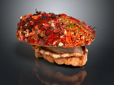 Vibrant Shellfish Seafood Dish With Colorful Red Orange Green Fresh Toppings 3d model