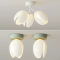 Cream wind ceiling lamp 3d model
