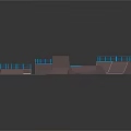 Modular Skateboard Park Equipment With Different Shaped Ramps And Blue Safety Rails
