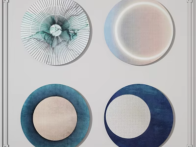 Stylish Round Rugs With Diverse Patterns And Colorful Textures For Home Decoration 3d model