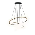 Modern Contemporary Chandelier Featuring Circular Rings LED Lighting And Sleek Metal Frame