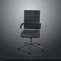 Modern Gray Padded Office Chair With Armrests Metal Frame And Five Wheel Base