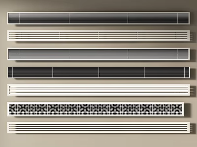 Modern Air Conditioner Vents With Various Grille Patterns And Styles For Home 3d model