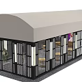 Stylish Modern Awning for Outdoor Restaurant Space with Sun Shade and Decorative Design Features