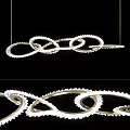 Modern Chandelier With Intertwined Circular Metal Rings And Bright LED Lighting