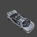 a squashed car 3d model