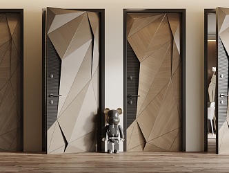 Modern swing door creative special-shaped single door bedroom door artistic polygon constitutes artistic entry single door creative diamond special-shaped single door 3d model