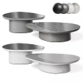 Modern Round Coffee Tables With Marble Tops And Metal Bases In Gray White Colors