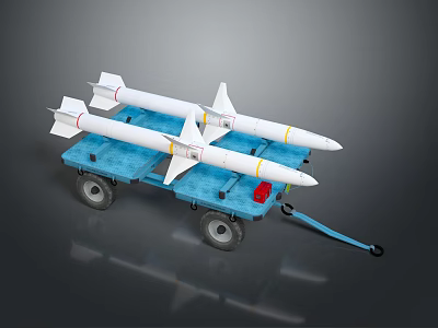 White Passenger Airliner Displayed On Blue Trailer With Gray Background 3d model