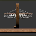 Elegant Wooden Hammock With White Netting Sturdy Frame And Soft Cushion