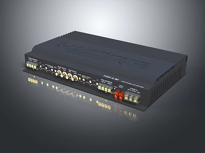 Professional Headphone Audio Amplifier With Multiple Ports And Black Modern Design 3d model