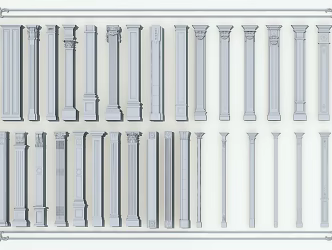 European Roman Column Gypsum 3d model