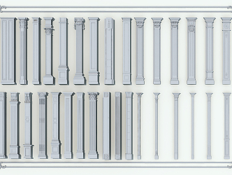 European Roman Column Gypsum 3d model