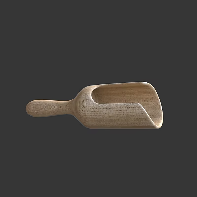 Wooden Tableware Set with Natural Texture and Spoon Shape Design for Home Dining 3d model