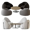 Modern Leisure Sofa Combination Single Person Leisure Negotiation Lazy Sofa Coffee Table Combination 3d model