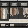 Modern Organized Wardrobe With Hanging Clothes Folded Items Drawers Shoes And Hat