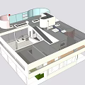 Modern Detached Villa 3D Model With Two Story Structure And Open Layout 3d model