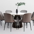 Modern Dining Table and Chair Combination 3d model
