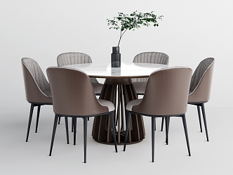 Modern Dining Table and Chair Combination 3d model