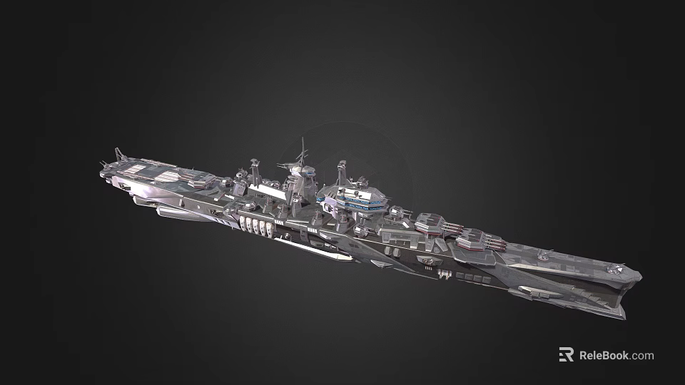 Sci Fi Large Warship With Detailed Structure Design 3d model 