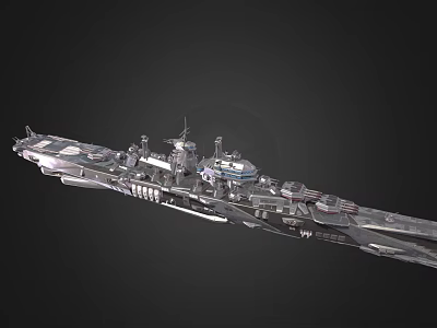 Sci Fi Large Warship With Detailed Structure Design 3d model
