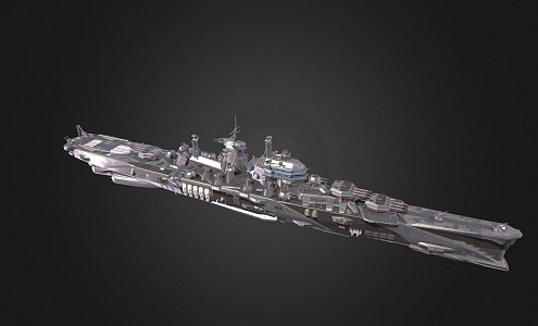 modern warship 3d model