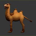 Realistic Bactrian Camel 3D Model with Detailed Fur and Animated Features