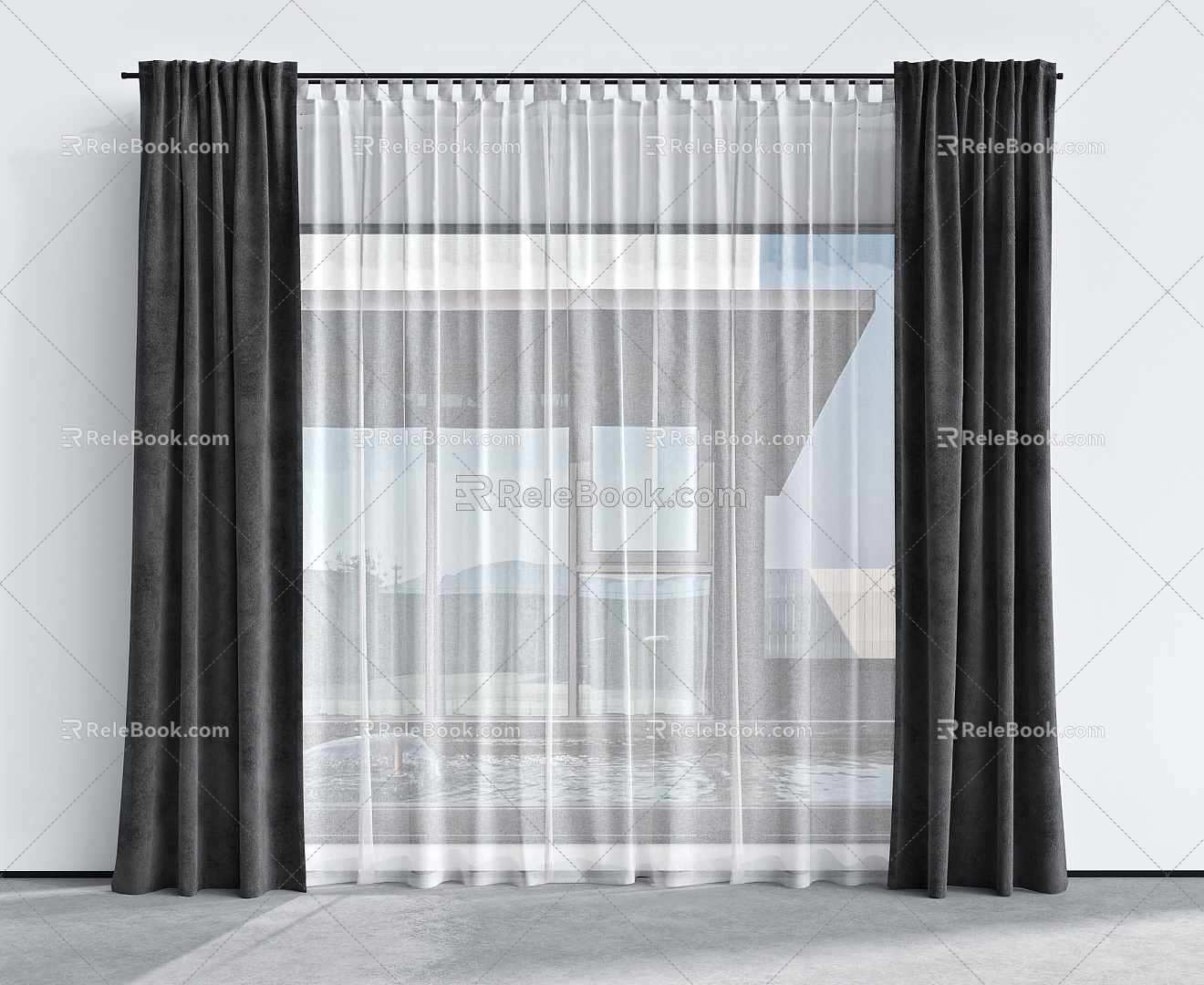 Modern Curtains 3d model