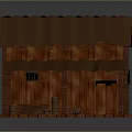 Wooden Barn Building With Sloped Roof Porch And Rural Window Design Elements