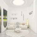 Modern Elegant Minimalist White Beauty Salon Interior Design With Comfortable Lounge And Skincare Product