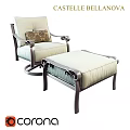 Elegant Leisure Chair With Padded Seat Metal Frame And Decorative Pillow Ottoman